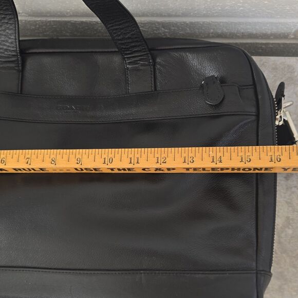Coach Hamilton Black Leather Briefcase Padded Solid F54804 - Picture 14 of 16